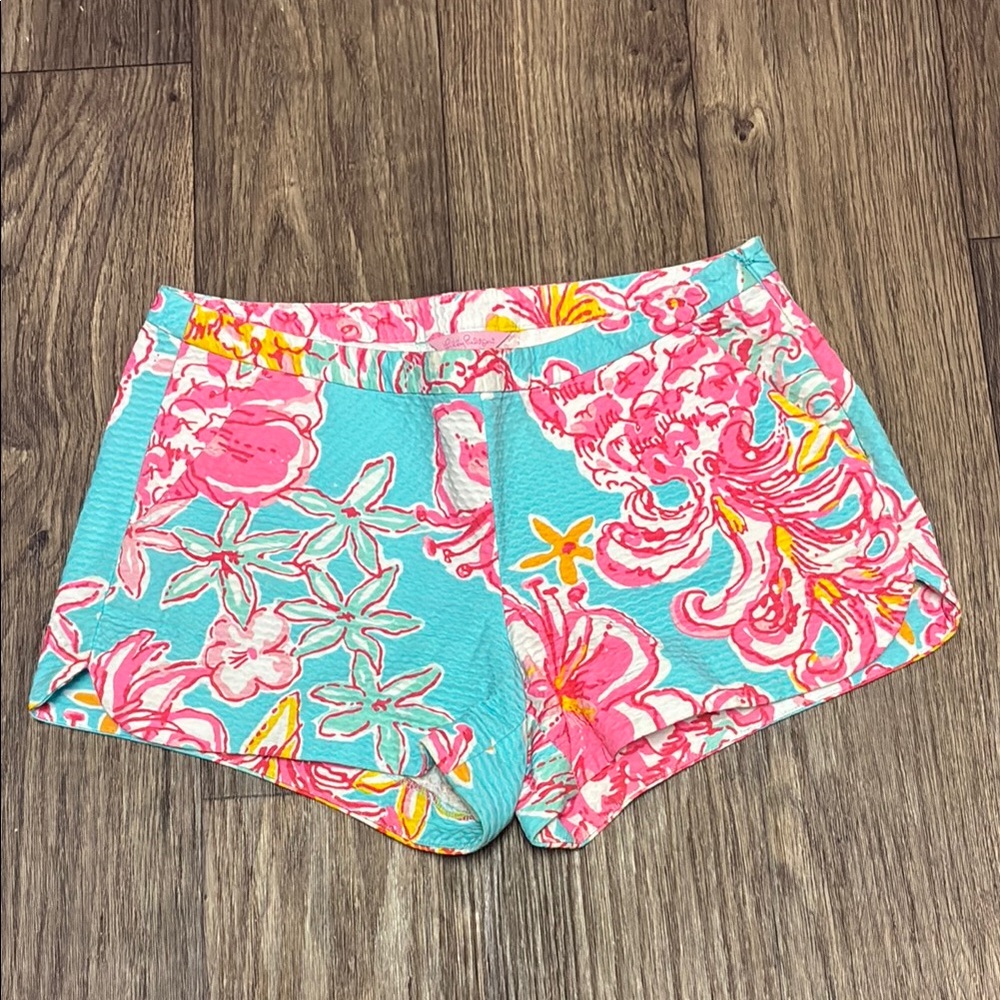 Lilly Pulitzer Shorts Adie Breakwater Blue Lolita SZ 6 Pink Tropical Like New!!